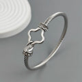 Neues Stahlseil-Knopf-Zirkon-Kleeblatt-vergoldetes Armband 18K, hochwertiges wasserdichtes Partnerarmband, Ehefrau-Geschenk