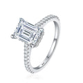 NeeTim 1ct 2ct 3ct Moissanitringe mit Smaragdschliff für Damen 925er Sterlingsilber Labordiamant Verlobungsring Edelsteinband