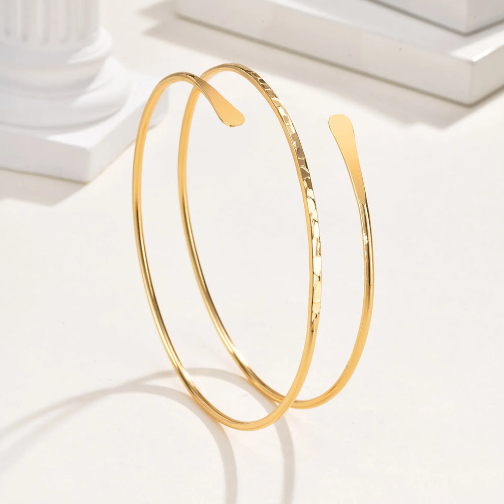 Oberarmmanschette Armreif für Damen, minimalistisch vergoldet, Armband, Statement, Party, Armschmuck