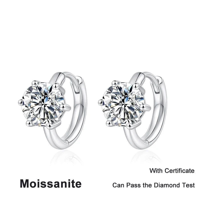 NeeTim 0.5ct 1ct Moissanit Ohrringe 925 Sterling Silber Labor-Diamant Funkelnde Party Hochzeit Ohrstecker Designer für Frauen