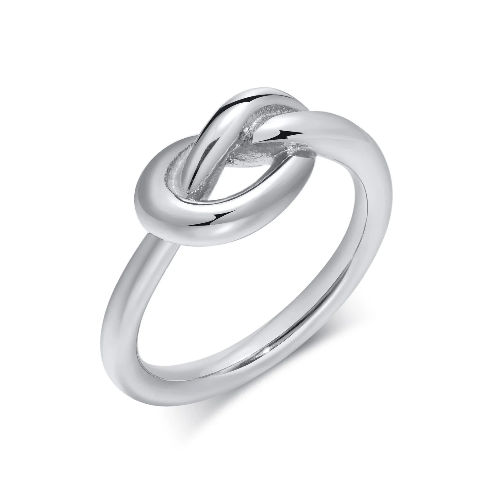 Liebesknoten-Ring für Damen, Edelstahl vergoldet, zierlicher Stapelring, winziger Tie-the-Knot-Statement-Schmuck