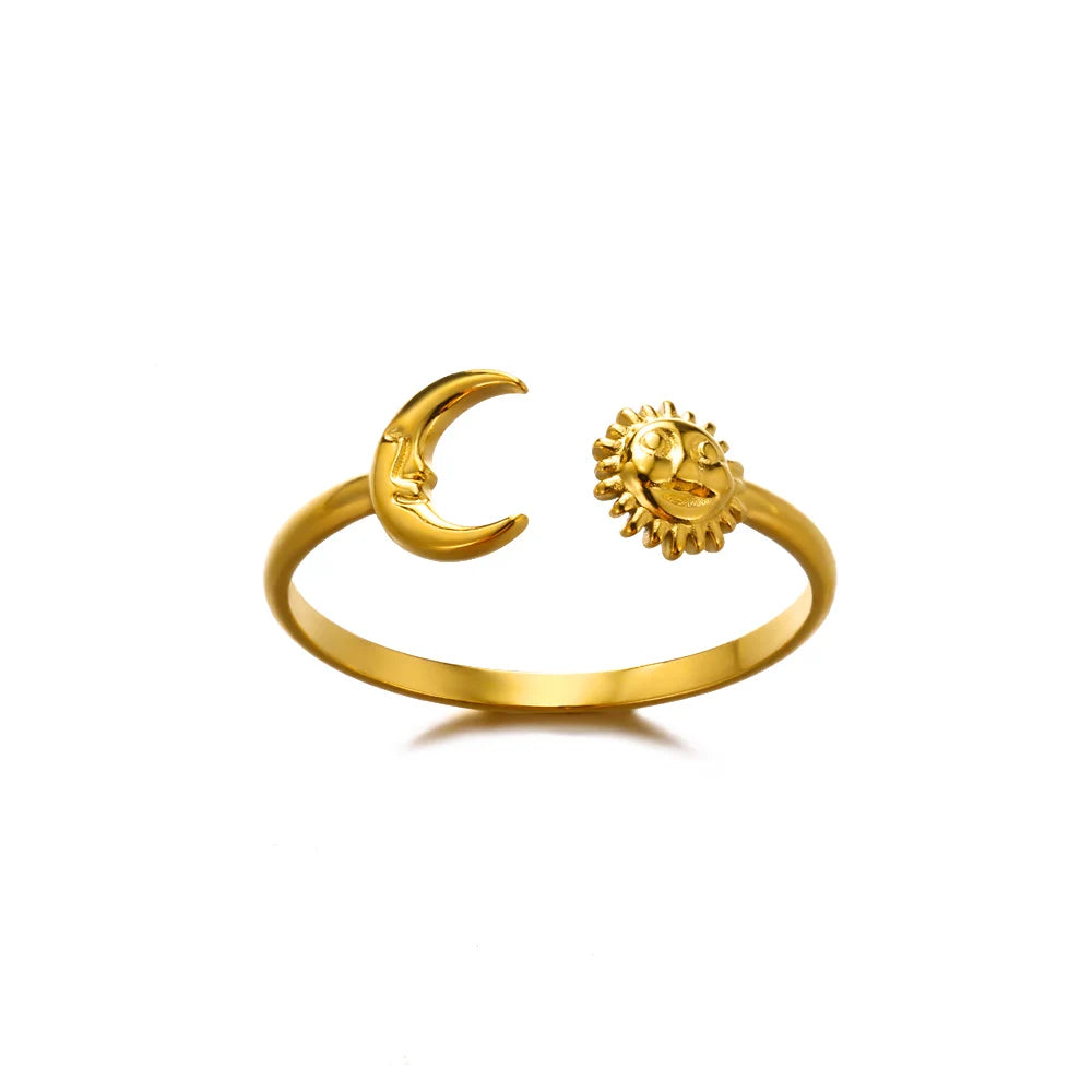 Zirkon-Doppelkreuzringe für Damen, Edelstahl, goldfarben, glänzender Öffnungsring, neues luxuriöses Mode-Hochzeits-Schmuckgeschenk, Bague