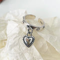 925 Sterling Silber Herzanhänger Verstellbare Ringe für Frauen Hochzeit Luxusschmuck Großhandel