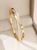 1 Stück/Set Damen Hochzeitsschmuck Party Feiertag Valentinstag Geschenk Edelstahl Armband 18K vergoldet Armband