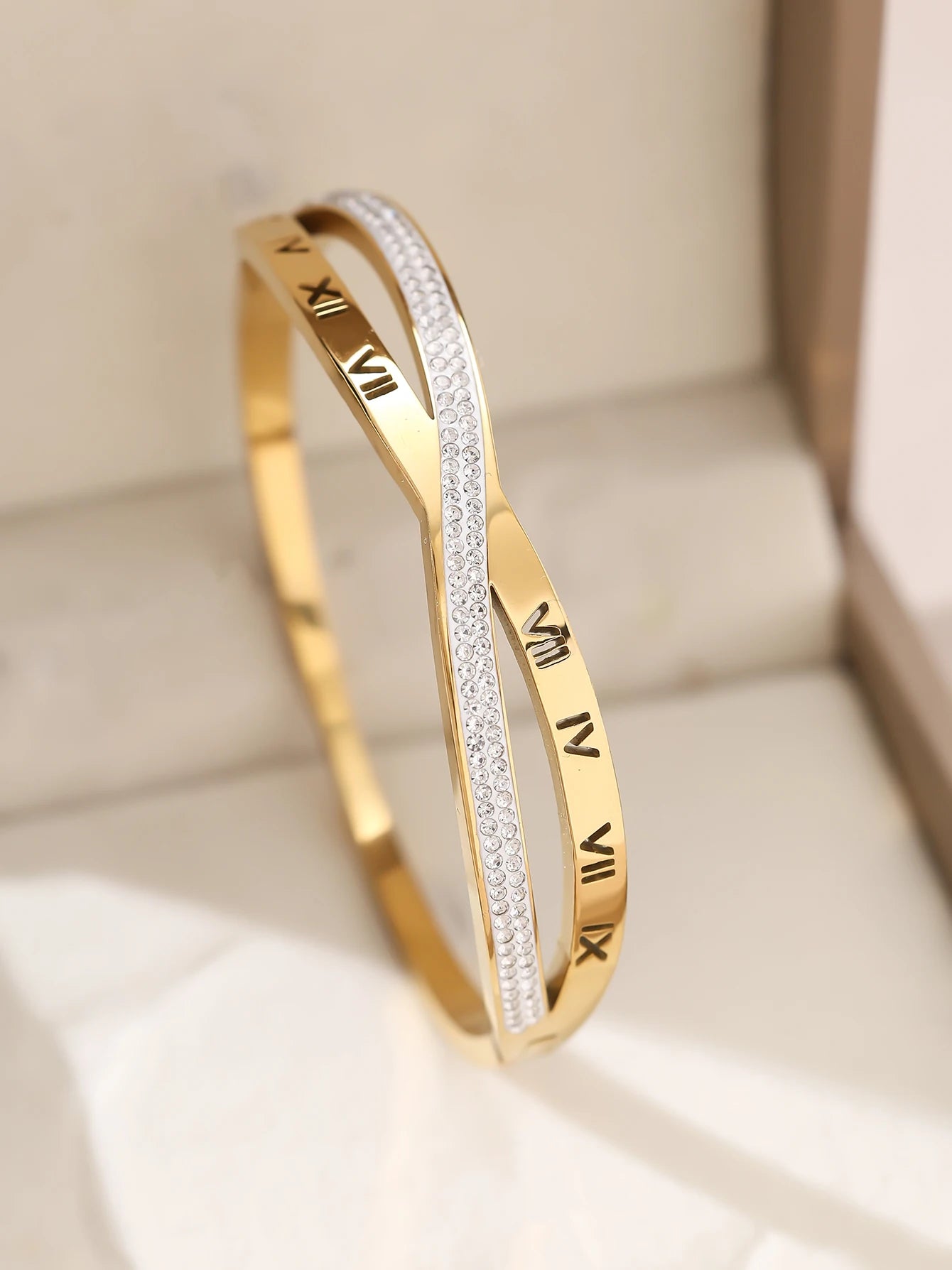 1 Stück/Set Damen Hochzeitsschmuck Party Feiertag Valentinstag Geschenk Edelstahl Armband 18K vergoldet Armband