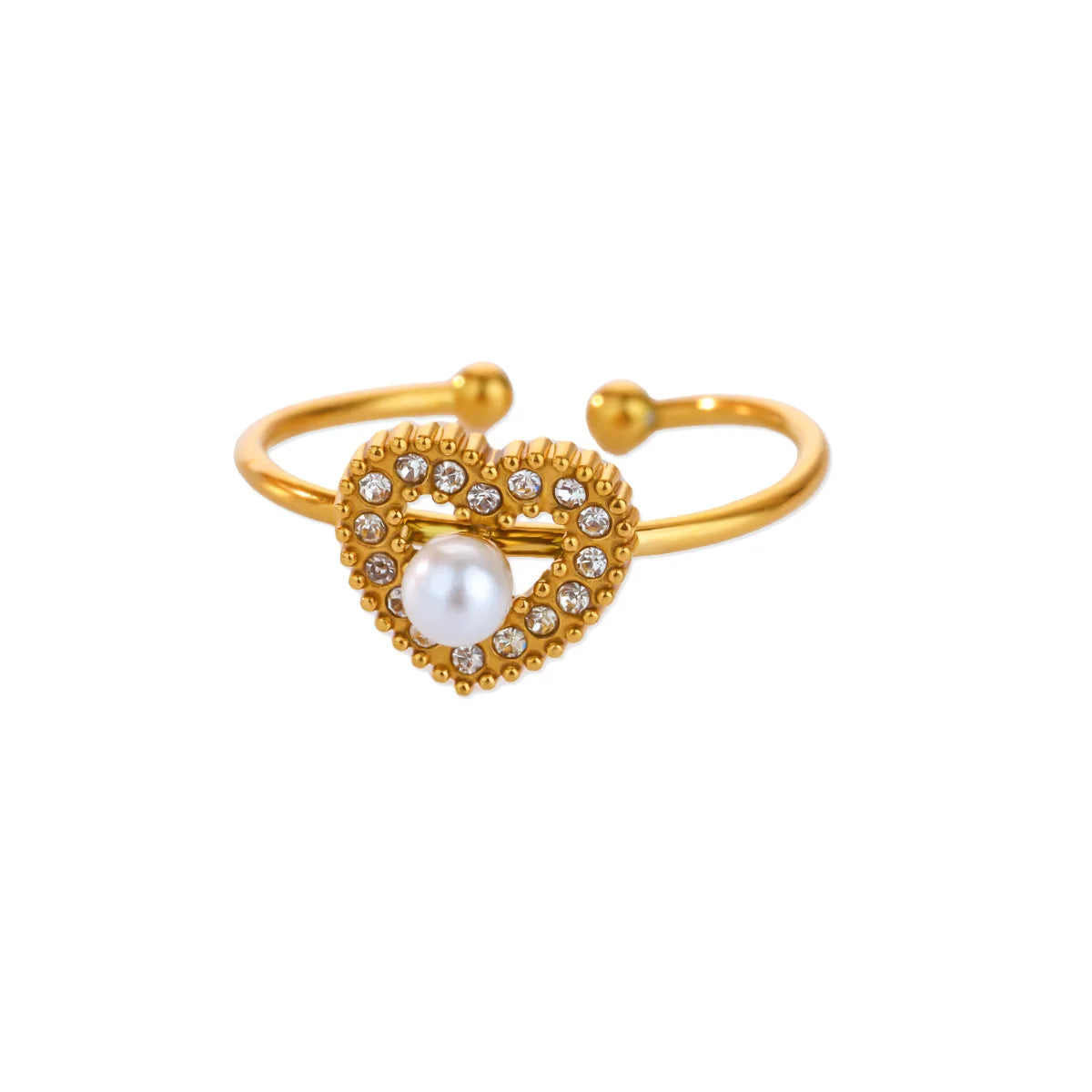 Edelstahl Vierblättriges Kleeblatt Ringe für Frauen Goldfarbe Zirkon Öffnung Paar Ring Ästhetischer Hochzeit Bohème Schmuck Geschenk
