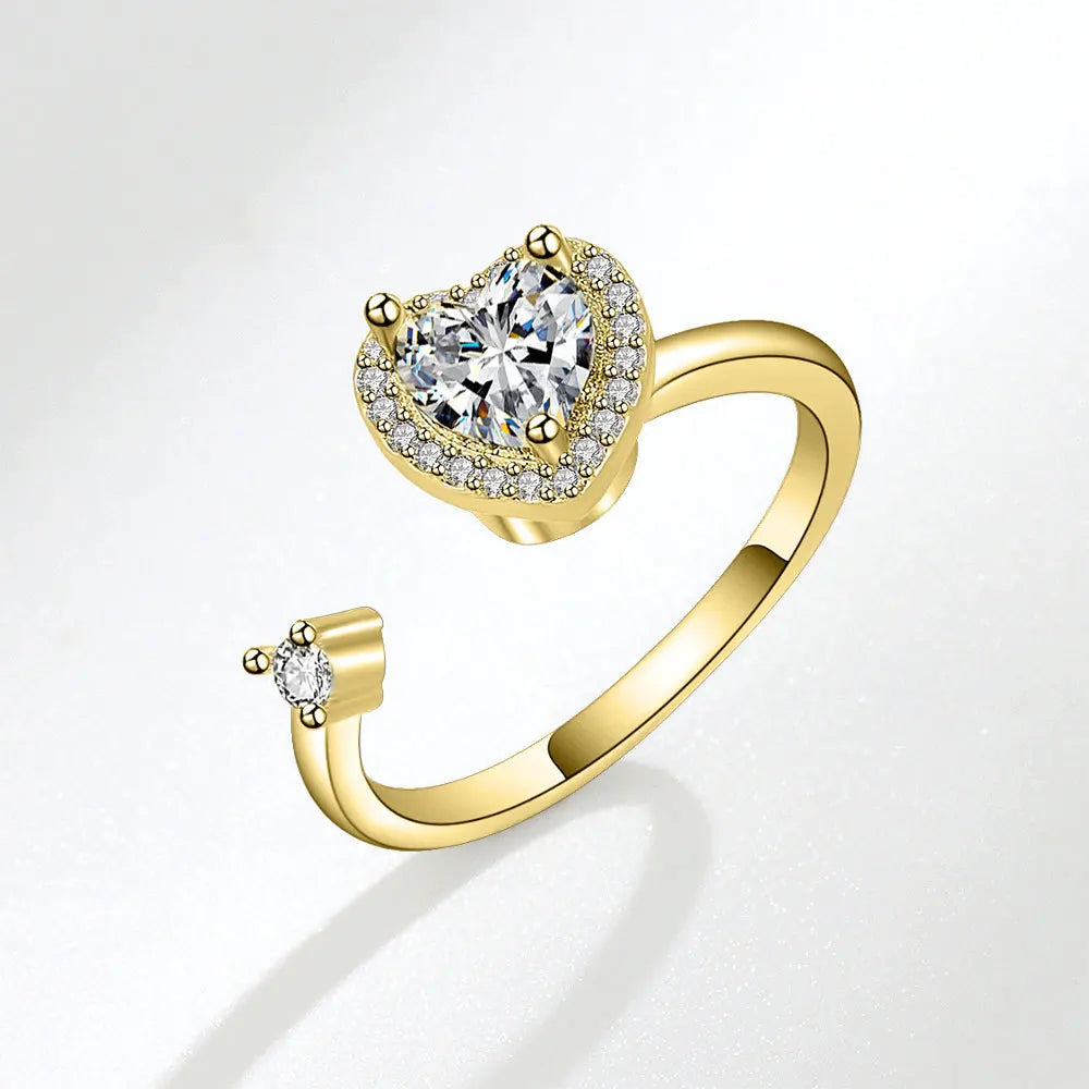 2025 New Rotating Anxiety Knuckle Ring For Women Adjustable And Stackable Open Couple Rings Party Jewelry Gifts Anillo