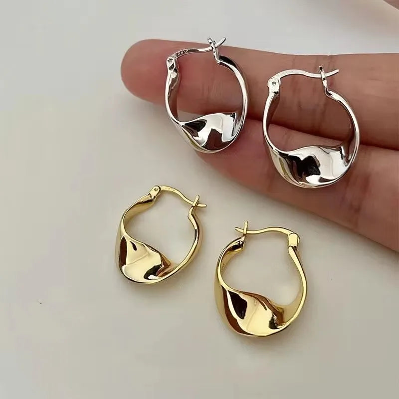 Neue 925 Sterling Silber Ohrringe in unregelmäßiger Form, charmante, personalisierte Mode-Ohrringe, Geburtstagsgeschenk für Frauen, edler Schmuck