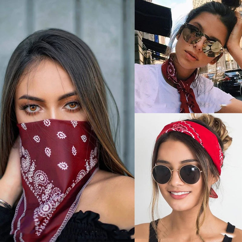 Pañuelo Bandana Hip Hop para Mujeres, Niñas, Niños, Punk, Cuadrado, Diadema, Accesorios para el Pelo, Moda Bohemia 2024