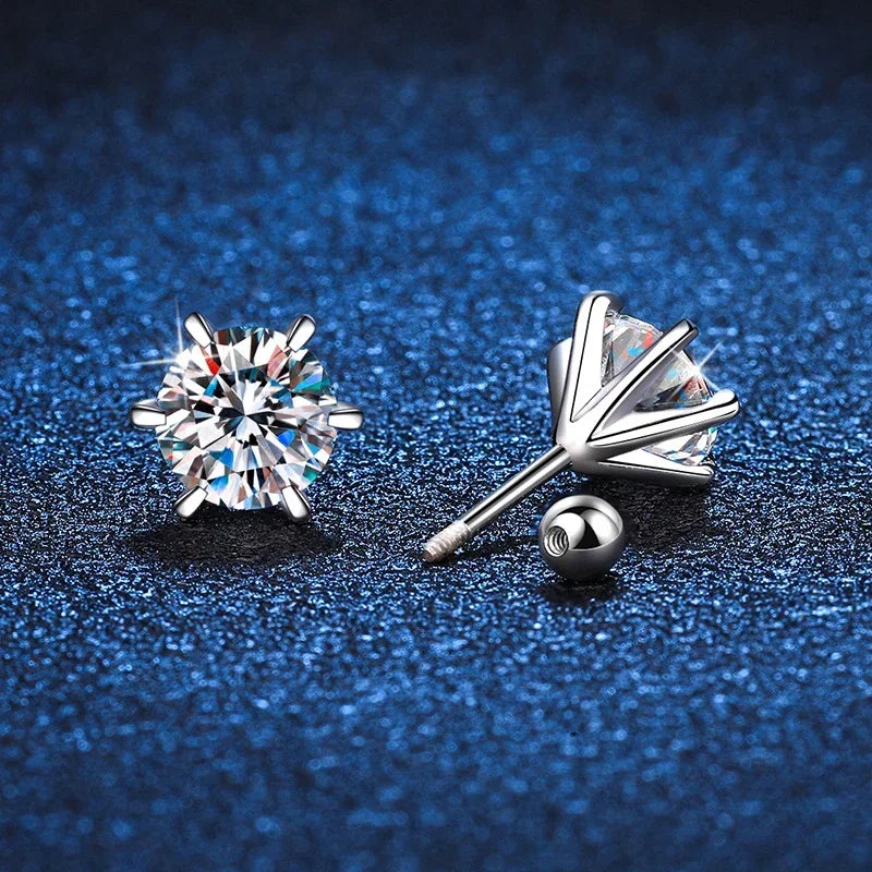 NeeTim 0.3-2CT Moissanit-Ohrstecker für Damen, Schraubverschluss, 925er Sterlingsilber, Hochzeitsschmuck, besteht den Diamanttest