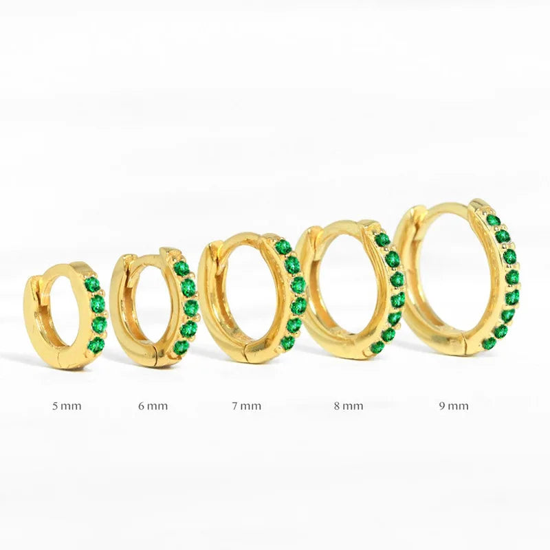 2 Stück Edelstahl Minimal Kristall Zirkonia Creolen Gold Silber Farbe Kleine Huggie Knorpel Ohrring Piercing Schmuck