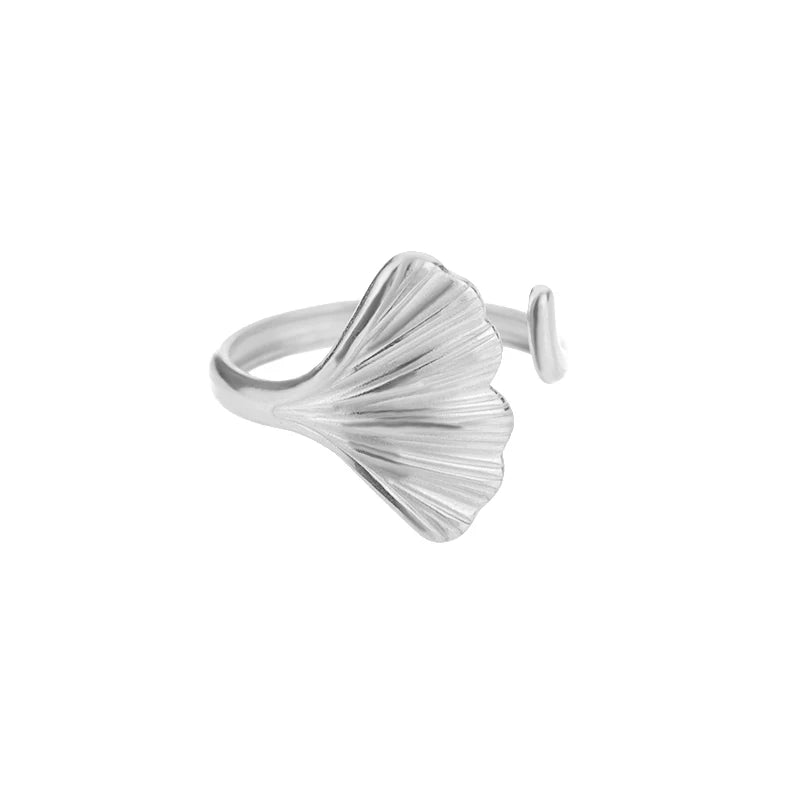 Vintage Muschel-Seestern-Ringe für Damen, goldfarben, Edelstahl, Muschel, Ozean, offener Ring, Hochzeit, Sommer-Schmuckgeschenk