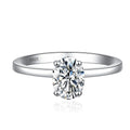 Anillo de moissanita NeeTim de corte ovalado de 1 quilate para mujer, compromiso, boda, diamante de laboratorio, plata de ley 925 con anillos chapados en oro, joyería