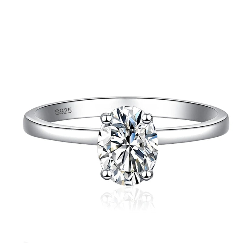 NeeTim 1ct Ovalschliff Moissanit Ring für Frauen Verlobung Hochzeit Labor Diamant s925 Sterling Silber mit vergoldeten Ringen Schmuck