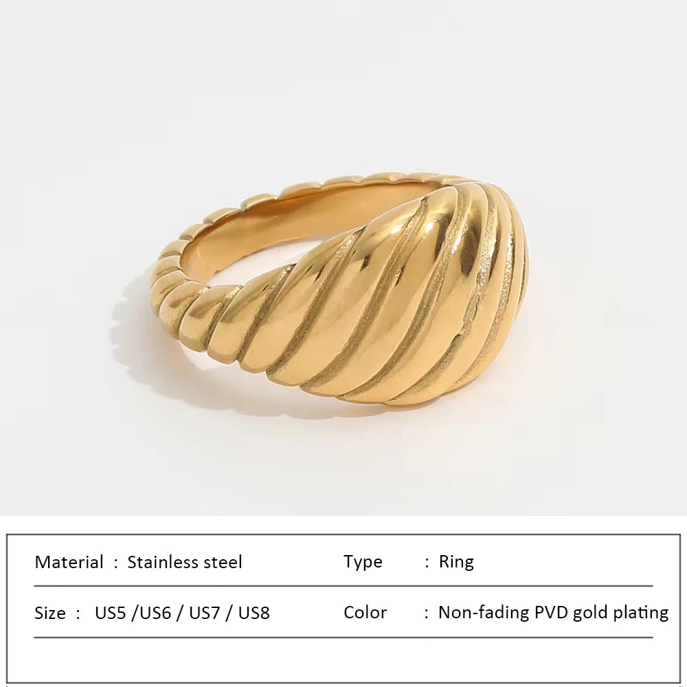 Anillo de acero inoxidable impermeable para mujer, anillo de corazón que no se decolora, anillos de metal elegantes, joyería sencilla, novedad, venta al por mayor, Dropshipping