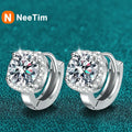 NeeTim 1ct Moissanite Ohrringe für Damen S925 Sterlingsilber mit 18 Karat vergoldeten Creolen Hochzeitsschmuck mit Zertifikat