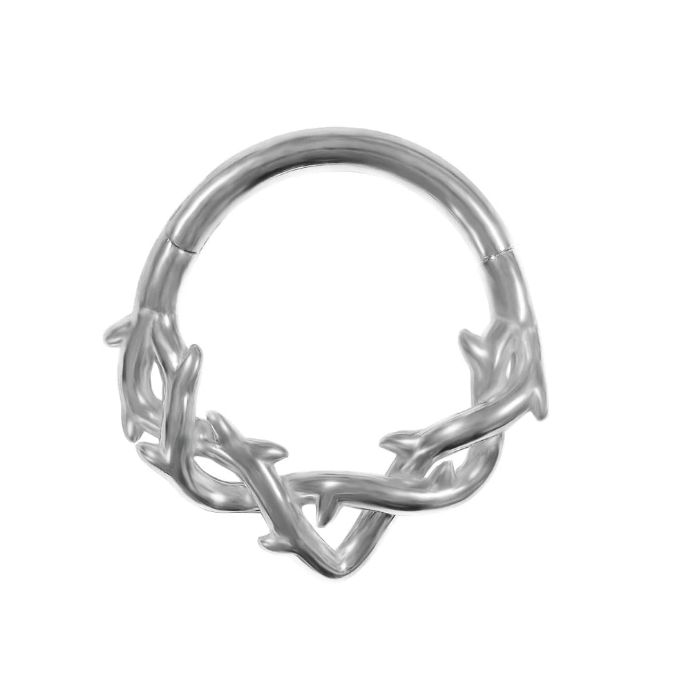 Piercing de aro para la nariz con bisagras, calibre 16G, de acero inoxidable 316L, para tabique, daith, hélix, cartílago, pendientes, cadena, joyería corporal