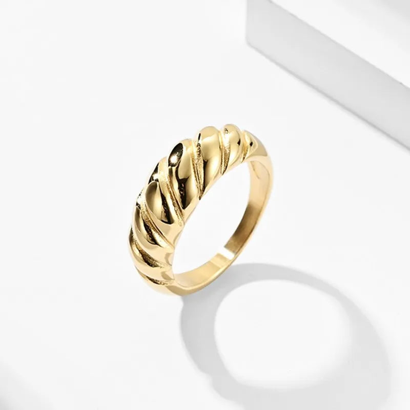 Edelstahl Twist Brot Design Ring Ehering für Herren Damen Größe 4-12
