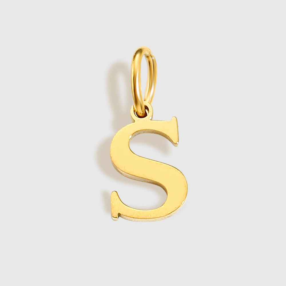 Initial Alphabet Pendant Stainless Steel Charms for Making Necklace Minimalism DIY Accessories Gift Women's Jewelry Wholesale