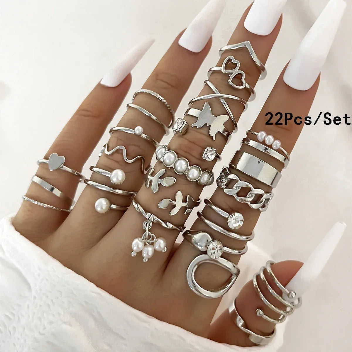 30-teiliges Fingerring-Set in Goldfarbe für Damen, böhmische geometrische Fingerringe, Mädchen, Hochzeit, Party, Schmuckgeschenk