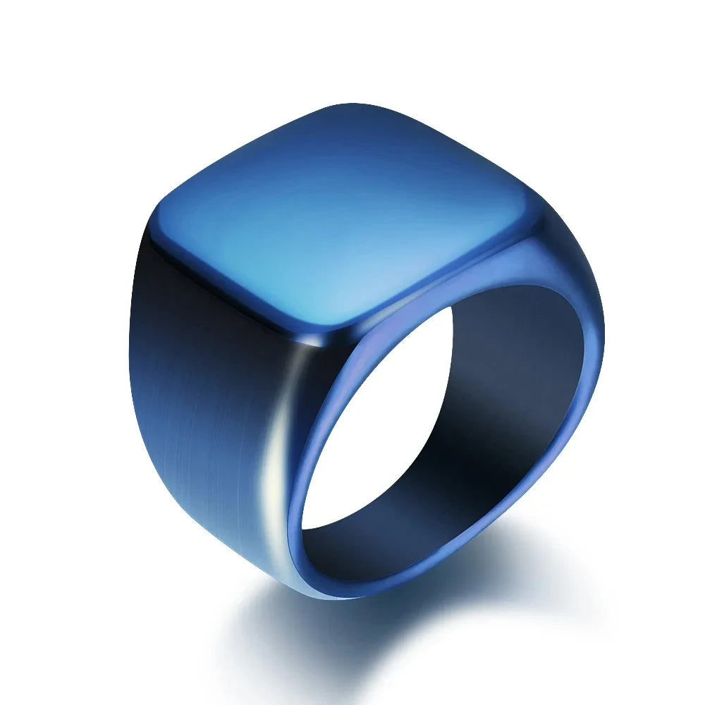 Customized Women Signet Ring Name Letter Pattern Logo Stainless Steel Rings Punk Candid Fashion Jewelry Male Wedding Accessories