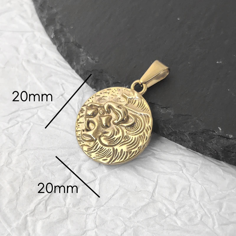 Acero Inoxidable Vendimia Redondo Retrato Moneda San Miguel Brújula Colgantes Encanto Para Mujer Fabricación de Collares Joyería DIY