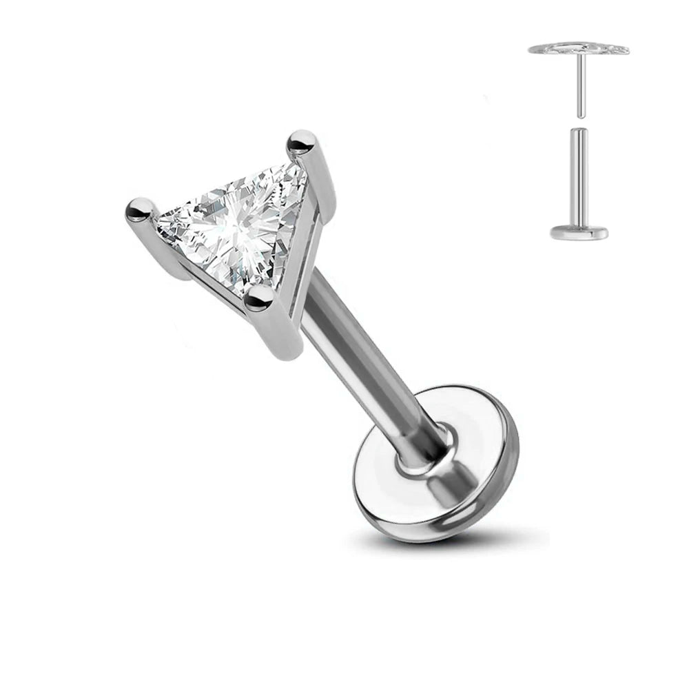 ASTM F136 G23 Titan Blume Threadless Ohrring Piercing Blütenblätter Blatt Herz Schmetterling Pin Daith Conch Push-in Labret Stecker