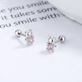 Pendientes de tuerca de plata de ley 925 con adorable oso, tapones de rosca para oreja, elegantes joyas para la oreja, regalo exquisito