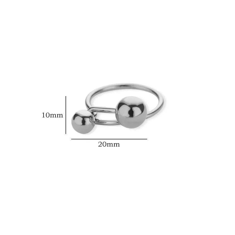 Edelstahl Doppelball Verstellbarer Ring für Damen Unisex Goldfarben Trendige Fingerringe Dekompressionsschmuck Geschenke Anillos