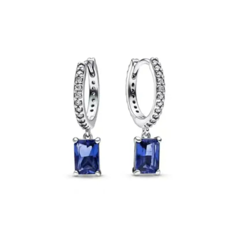 Weihnachten Neu 925er Silber Schmetterling Blau Herz Rot Zirkonia Ohrstecker, Passend für Damen Charm Schmuck Geschenke Hochzeit