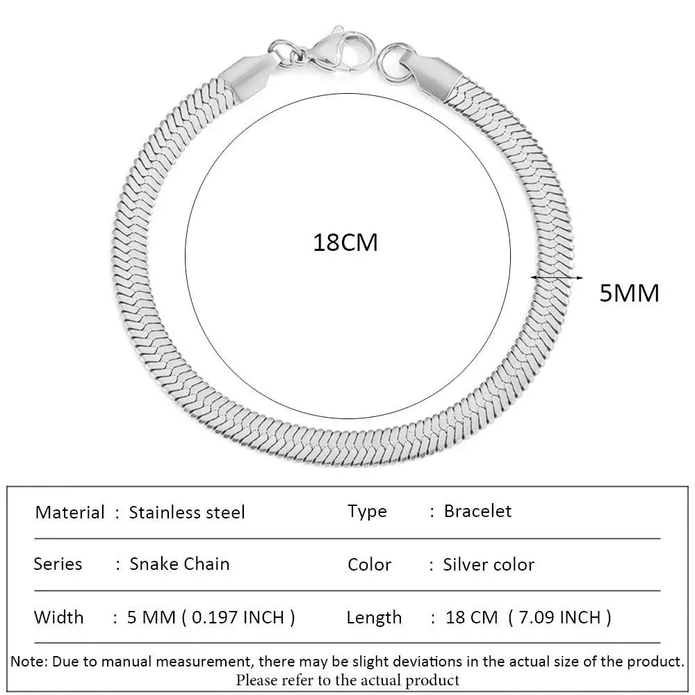 SUNIBI Klassische Schlangenkettenarmbänder für Damen, Trendige Mode, Edelstahl-Kubakettenarmband, Trendige Damengeschenke, Schmuck