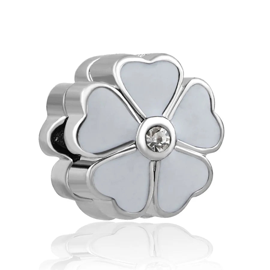 Heiß begehrtes 925er Silber Rosa Serie Blume Hundepfote herzförmiger Anhänger, passend für originale Armband DIY Accessoires, exquisiter Schmuck