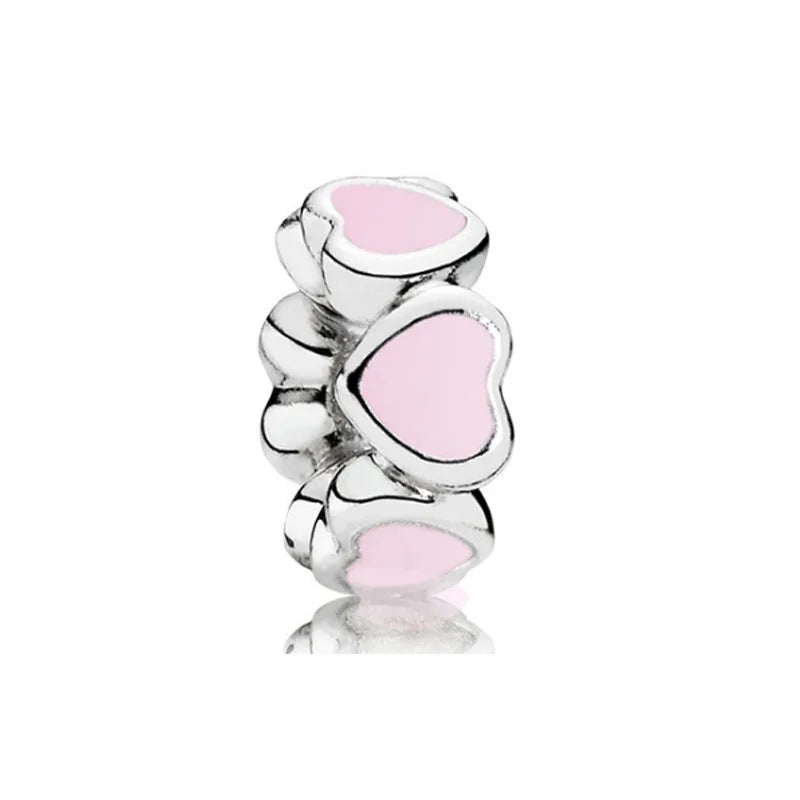Heiß begehrtes 925er Silber Rosa Serie Blume Hundepfote herzförmiger Anhänger, passend für originale Armband DIY Accessoires, exquisiter Schmuck