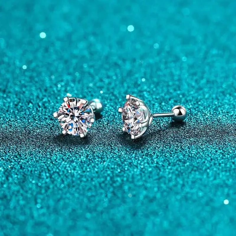 NeeTim 8mm 2 Karat Moissanit Ohrstecker für Damen mit Schraubverschluss 925 Sterling Silber Edelschmuck Besteht Diamanttest