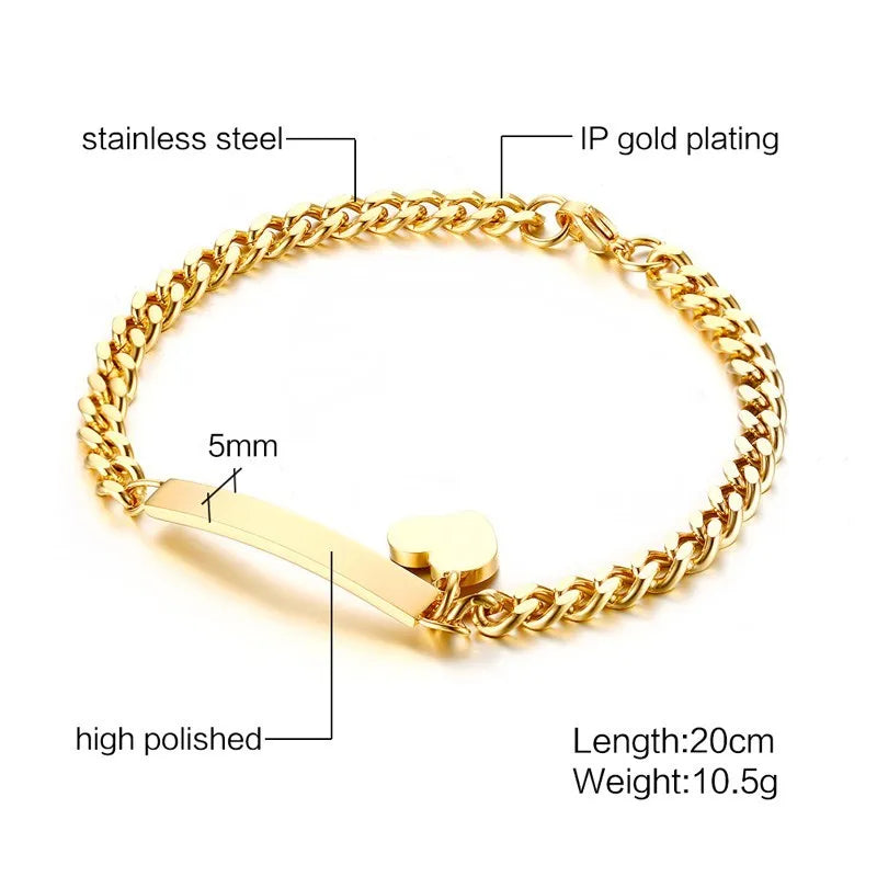 Vnox Minimalistische personalisierte gravierbare Edelstahl-dünne Armbänder für Frauen, Damen, individuelle Freundschafts-, Brautjungfern-Geschenke, Schmuck