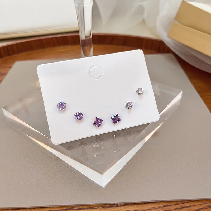 Neue S925 Silber Nadel Ohrstecker Set für Frauen Mädchen Einfache Süße Exquisite Mini Ohrringe Schmuck Geschenk Großhandel Direktverkauf