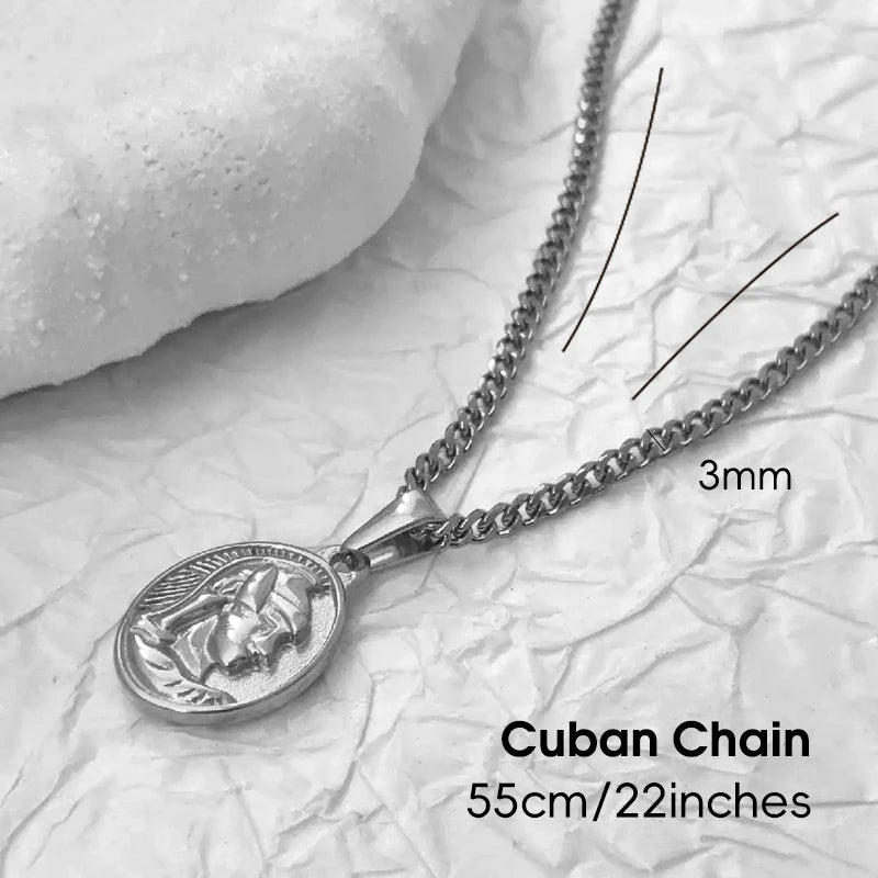 Colgante Centurión Romano Chapado en Oro de 18K Charm Ovalado Chapado en Oro de 18K Estilo Militar Vintage Joyería de Collar para Hombres