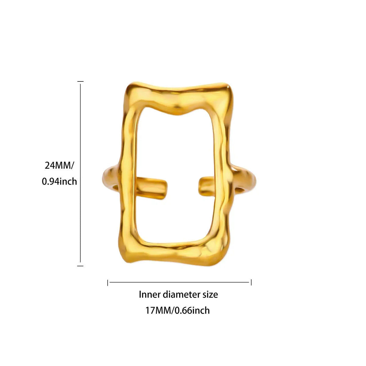 Edelstahl unregelmäßige Wellenringe für Frauen Kreativ Gold Farbe Verstellbarer offener Ring weiblicher Schmuck Punk Rapper Anillos Geschenke