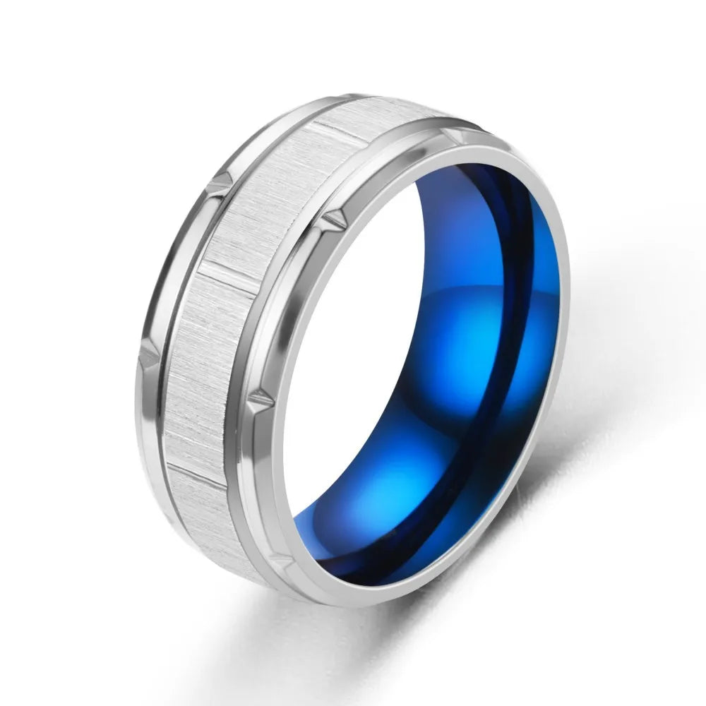 Klassischer 8mm Wolfram-Herrenring mit 6 Farben, gebürsteter Edelstahloberfläche, Damenring, Ehering, Paarschmuck-Accessoires