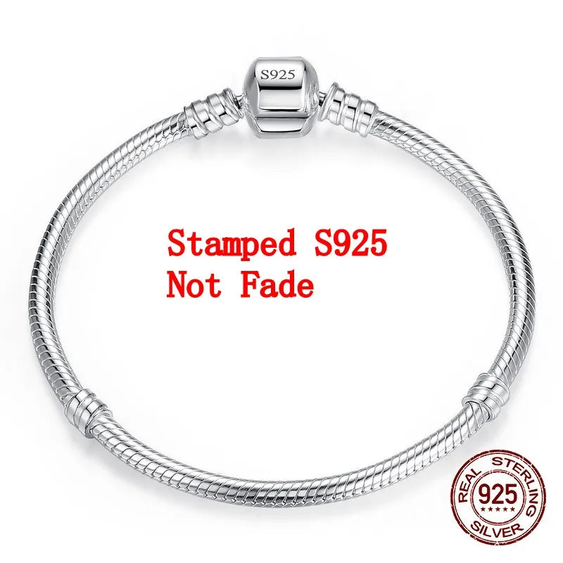 Handgemachter Original Feinschmuck 925 Sterling Silber Charm Armband Weiche Glatte Schlangenknochen Armbänder für Frauen