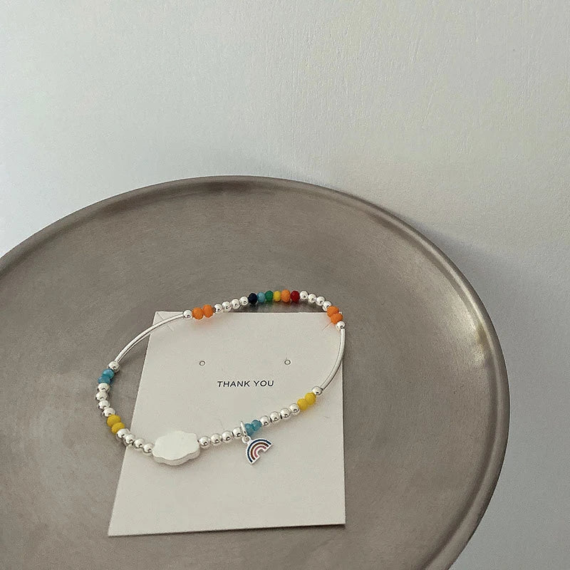 Sterling Silver plated Thai Silver Bracelet for Women Vintage Geometric Heart Love Lucky Punk Jewelry 2023 New Dropship