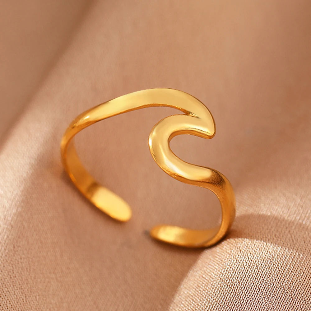 Edelstahlringe Schlichter Geometrischer Modeschmuck Vintage Fein Verstellbare Offene Ringe Für Frauen Schmuck Hochzeiten Geschenke Neu Trendy