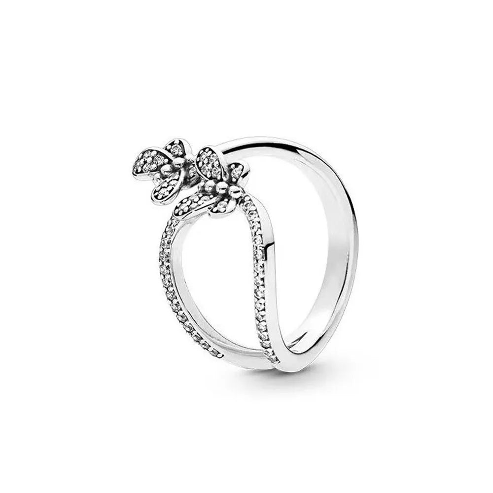 925er Silber Ring Heißer Verkauf Muttertag Mama Größe 6 7 8 9 Rot Blauer Stein Schmuck Charm Passender DIY Geburtstagsgeschenk
