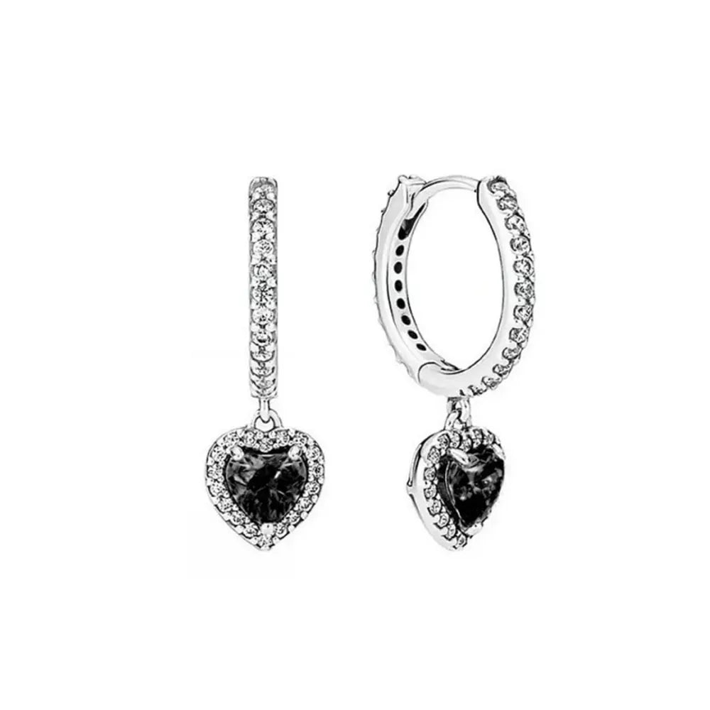 Neue S925 Silber Herz-Stein-Ohrstecker geeignet für Valentinstag, Muttertag, Jubiläumsgeschenk DIY Charm-Schmuck