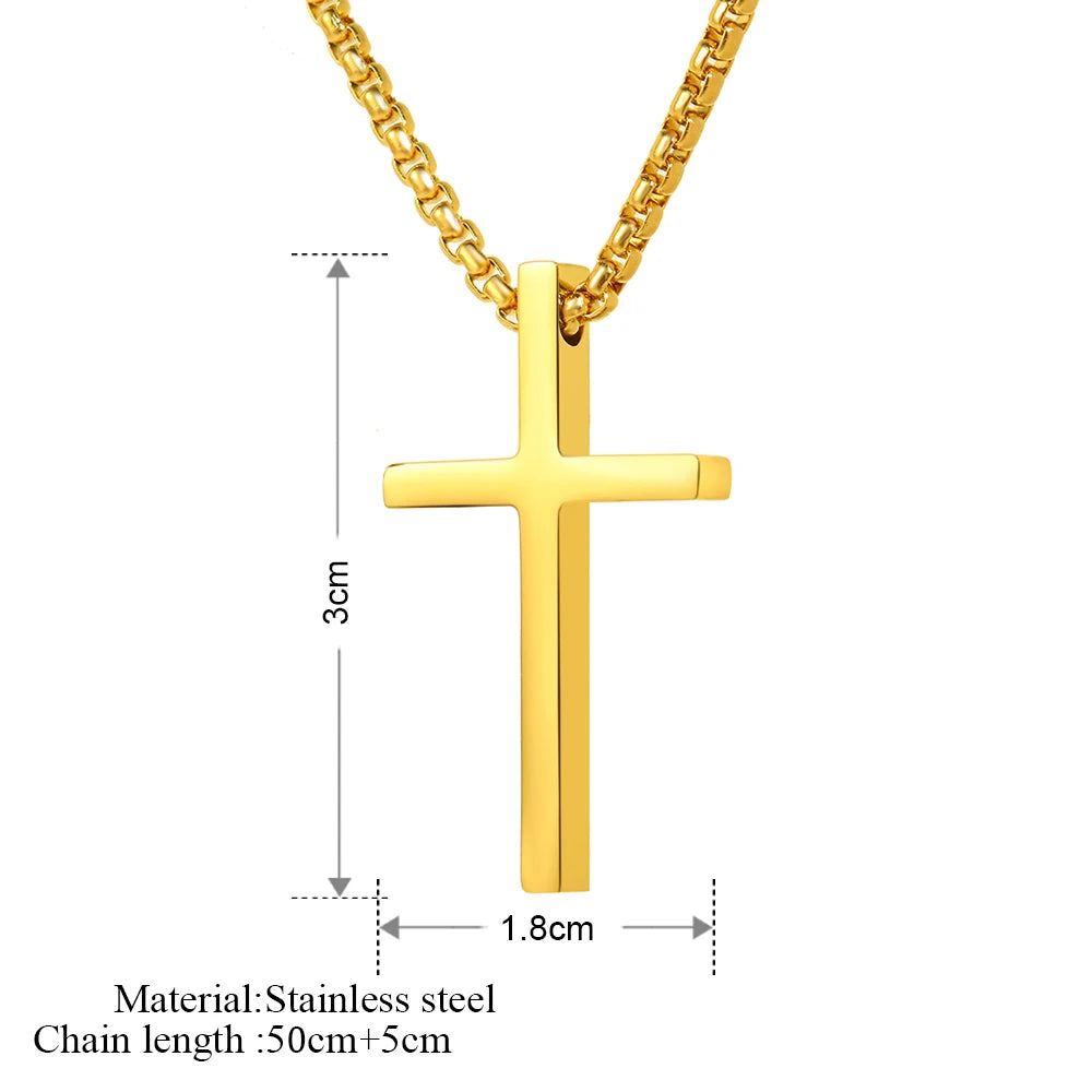 Cross Necklaces Streetwear Grunge Y2K Pendants Male Chains Christian Choker Fashion Stainless Steel Necklace For Women Jewelry