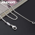 Aravant Collar de cadena de caja de plata 925 de 2 mm para mujer, joyería para fiesta de boda