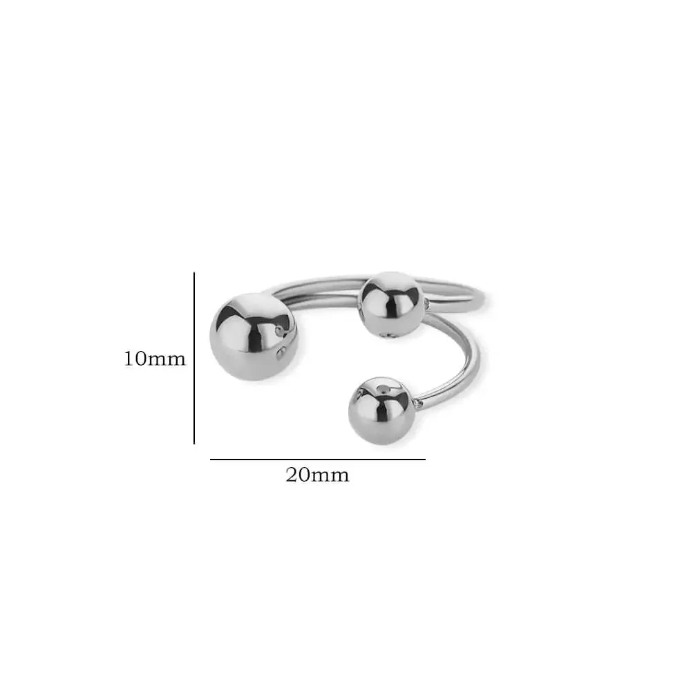 Edelstahl Doppelball Verstellbarer Ring für Damen Unisex Goldfarben Trendige Fingerringe Dekompressionsschmuck Geschenke Anillos