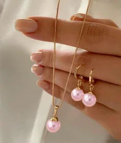 Juego de joyas de perlas de moda para mujer, pendientes colgantes, collar con colgante, atuendo simple y delicado de uso diario, accesorios de fiesta