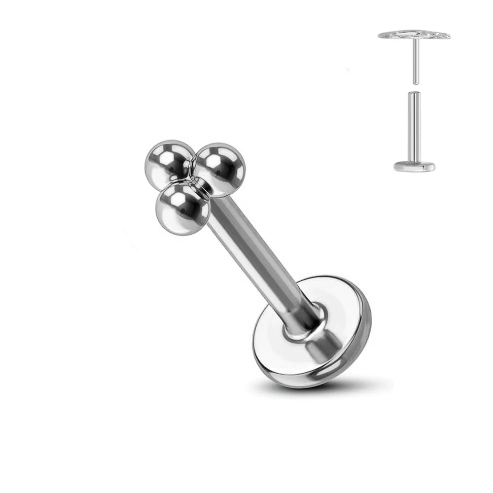 ASTM F136 G23 Titan Blume Threadless Ohrring Piercing Blütenblätter Blatt Herz Schmetterling Pin Daith Conch Push-in Labret Stecker