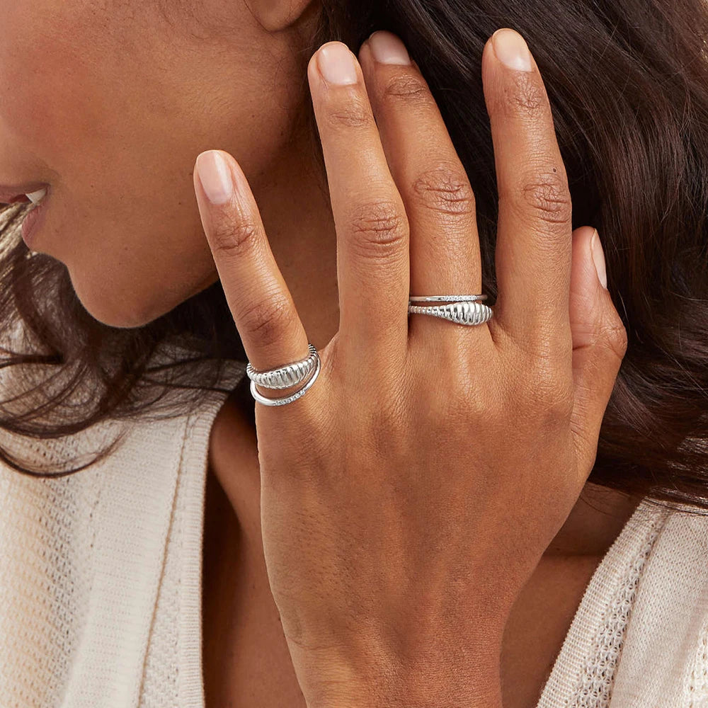SUNIBI Edelstahlring für Damen und Herren Modischer Stil Textur Schwanz Klassische Paarringe Geschenke Hochzeitsschmuck Großhandel